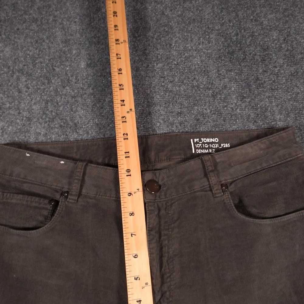 PT Torino Jazz Corduroy Jeans Mens 34x30 Brown Slim Straight Stretch